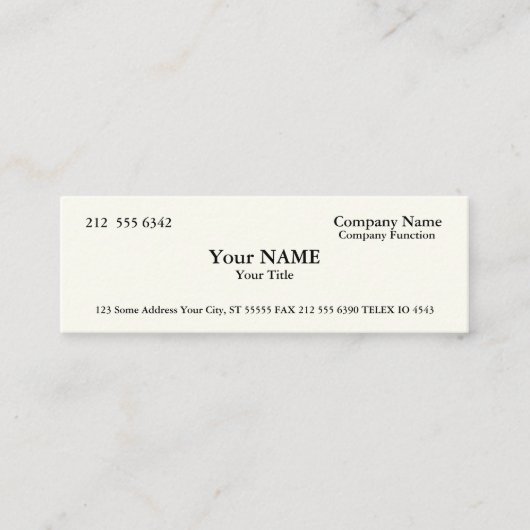 Silian Rail Bone Skinny Business Cards Mini Visitenkarte (Vorderseite)