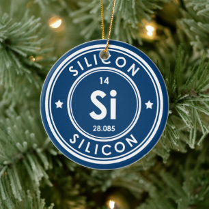 Silicon Element Blue Keramik Ornament