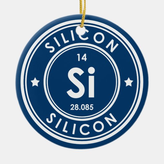 Silicon Element Blue Keramik Ornament (Vorne)