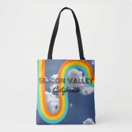 Silicon Valley California Retro Regenbogen und Wol Tasche