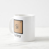 Silicon Valley-Chemie-Periodensystem-Wortspiel Kaffeetasse (Vorderseite Links)