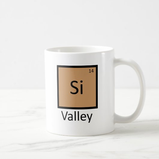 Silicon Valley-Chemie-Periodensystem-Wortspiel Kaffeetasse (Rechts)