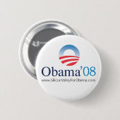 Silicon Valley für Obama Button (Vorne & Hinten)