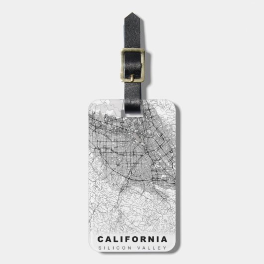 Silicon Valley Map Gepäckanhänger (Vorderseite vertikal)