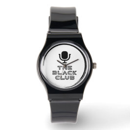 Silicone Black Club Watch mit schwarzem Logo Armbanduhr