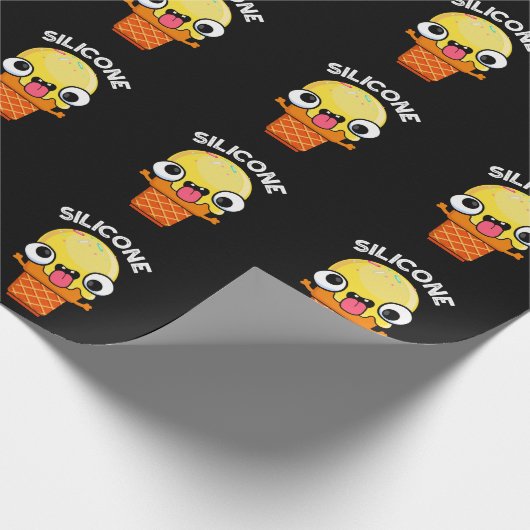 Silicone Funny Ice Creme Cone Pun Dark BG Geschenkpapier (Ecke)