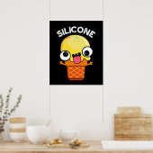 Silicone Funny Ice Creme Cone Pun Dark BG Poster (Küche)