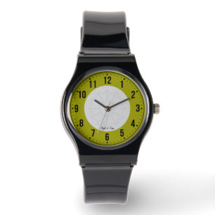 Silikon Strahl Schwarz mit Olive Green Color Armbanduhr