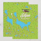 Siljan Lake Sweden Karte (Vorne/Hinten)
