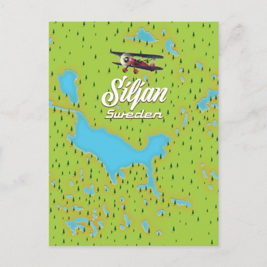 Siljan Lake Sweden Karte (Vorderseite)