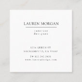 Silk Black Gold Imitate Folie geblüht Monogramm Quadratische Visitenkarte (Rückseite)