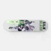 SILK BLADE Anime Samurai Girl - Cyber Silver Skateboard (Horizontal)