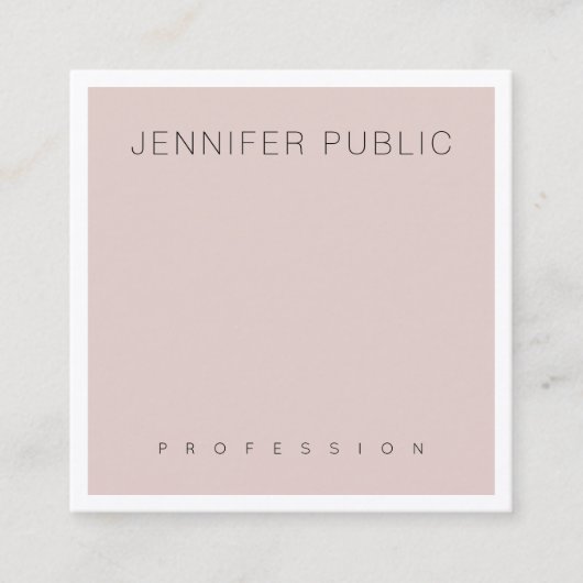 Silk Blush Pink Moderne Mode Luxus Schlicht Quadratische Visitenkarte (Vorderseite)