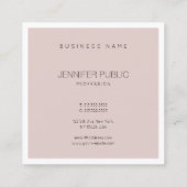 Silk Blush Pink Moderne Mode Luxus Schlicht Quadratische Visitenkarte (Rückseite)