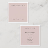 Silk Blush Pink Moderne Mode Luxus Schlicht Quadratische Visitenkarte (Vorne/Hinten)