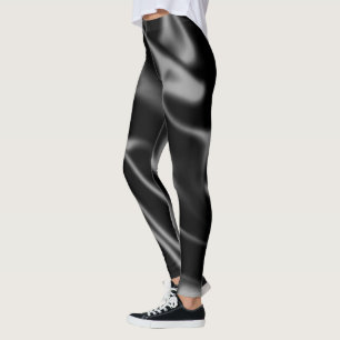 Silk Bright Black Silky Smooth Sober Luxus Leggings