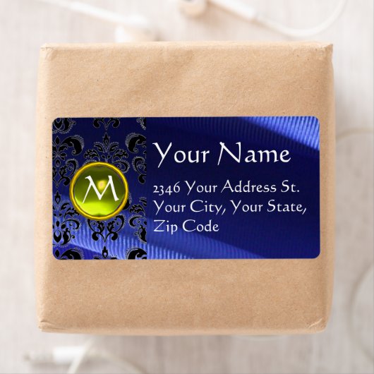 SILK DAMASK GEM gelb blau (Insitu)