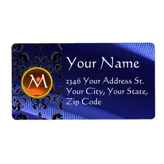 SILK DAMASK GEM orange blau (Vorne)