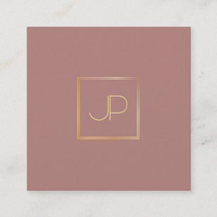 Silk Finish Gold Monogram Template Luxus Moderne Quadratische Visitenkarte