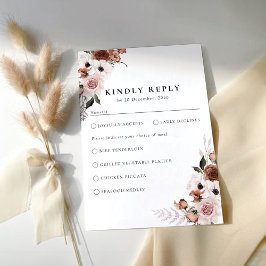 Silk Floral Wedding Ceremony RSVP Card Karte