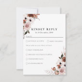 Silk Floral Wedding Ceremony RSVP Card Karte (Vorderseite)
