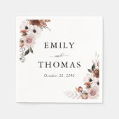 Silk Floral Wedding Napkins Serviette (Vorderseite)