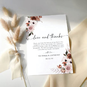 Silk Floral Wedding Vielen Dank Karten