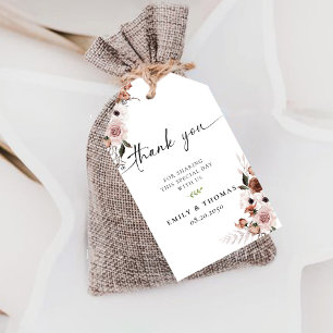 Silk Floral Wedding Zeremony Tag Geschenkanhänger