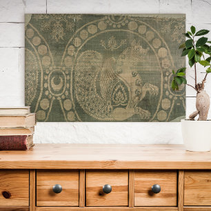 Silk fragment showing the 'Senmurv' Leinwanddruck