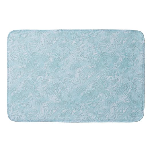 Silk Moire Kleines Muster in Helles Aqua Badematte (Vorderseite)