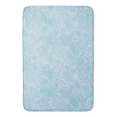 Silk Moire Kleines Muster in Helles Aqua Badematte (Vorderseite Vertikal)