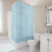 Silk Moire Kleines Muster in Helles Aqua Duschvorhang (Beispiel)