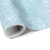 Silk Moire Kleines Muster in Helles Aqua Geschenkpapier (Rolleneckpunkt)