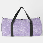Silk Moire Kleines Muster in Lilac Lavender Duffle Bag (Rückseite)