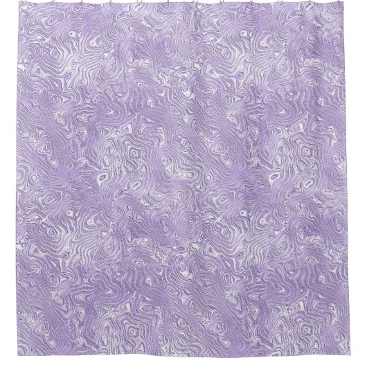 Silk Moire Kleines Muster in Lilac Lavender Duschvorhang (Vorderseite)