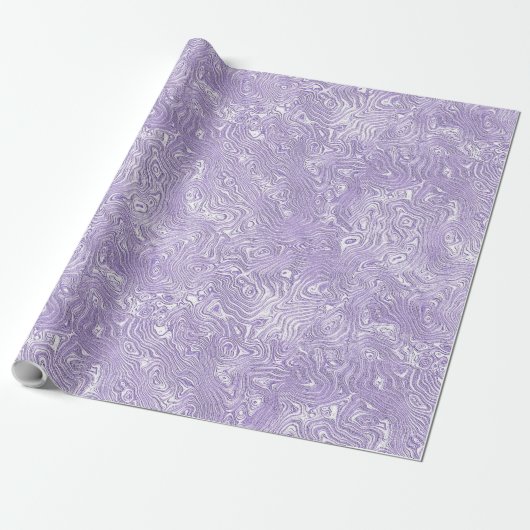 Silk Moire Kleines Muster in Lilac Lavender Geschenkpapier (Ungerollt)