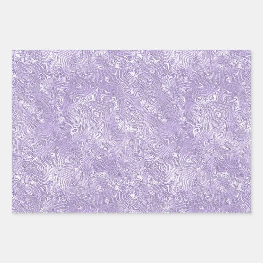 Silk Moire Kleines Muster in Lilac Lavender Geschenkpapier Set (Vorderseite 2)