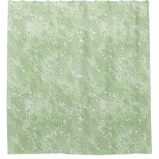 Silk Moire Kleines Muster in Limettengrün Duschvorhang (Vorderseite)