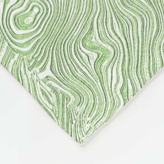Silk Moire Kleines Muster in Limettengrün Fleecedecke (Ecke)