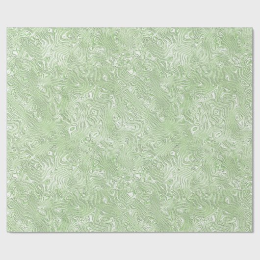 Silk Moire Kleines Muster in Limettengrün Geschenkpapier (Flach)