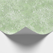 Silk Moire Kleines Muster in Limettengrün Geschenkpapier (Ecke)