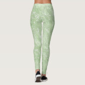 Silk Moire Kleines Muster in Limettengrün Leggings (Rückseite)