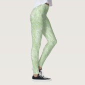 Silk Moire Kleines Muster in Limettengrün Leggings (Rechts)
