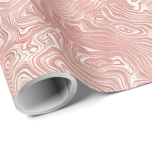 Silk Moire Kleines Muster in Peach Geschenkpapier (Rolleneckpunkt)