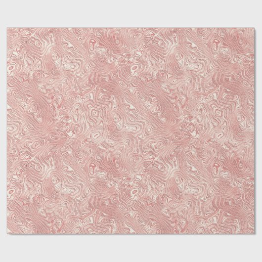 Silk Moire Kleines Muster in Peach Geschenkpapier (Flach)