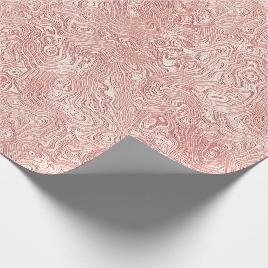 Silk Moire Kleines Muster in Peach Geschenkpapier (Ecke)