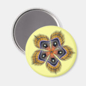 Silk Moth Wing Mandala Magnet (Vorderseite/Rückseite)