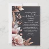 Silk Pink Boho Peony Dusty Rose Brautparty Einladung (Vorderseite)