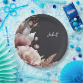 Silk Pink Boho Peony Dusty Rose Brautparty Pappteller (Party)