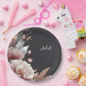 Silk Pink Boho Peony Dusty Rose Brautparty Pappteller (Party)